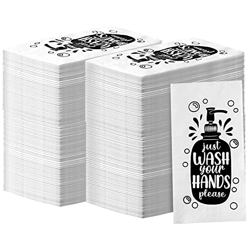 Eersida 200 Pcs Christmas Bathroom Napkins Guest Disposable Paper Hand Towel White Dinner Napkins Decorative Folded Table Napkins for Party Wedding Anniversary Birthday
